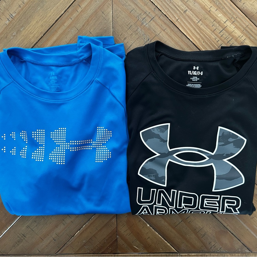 Under Armour Kids' Long Sleeve Tees in Blue and Black